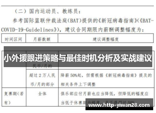 小外援跟进策略与最佳时机分析及实战建议